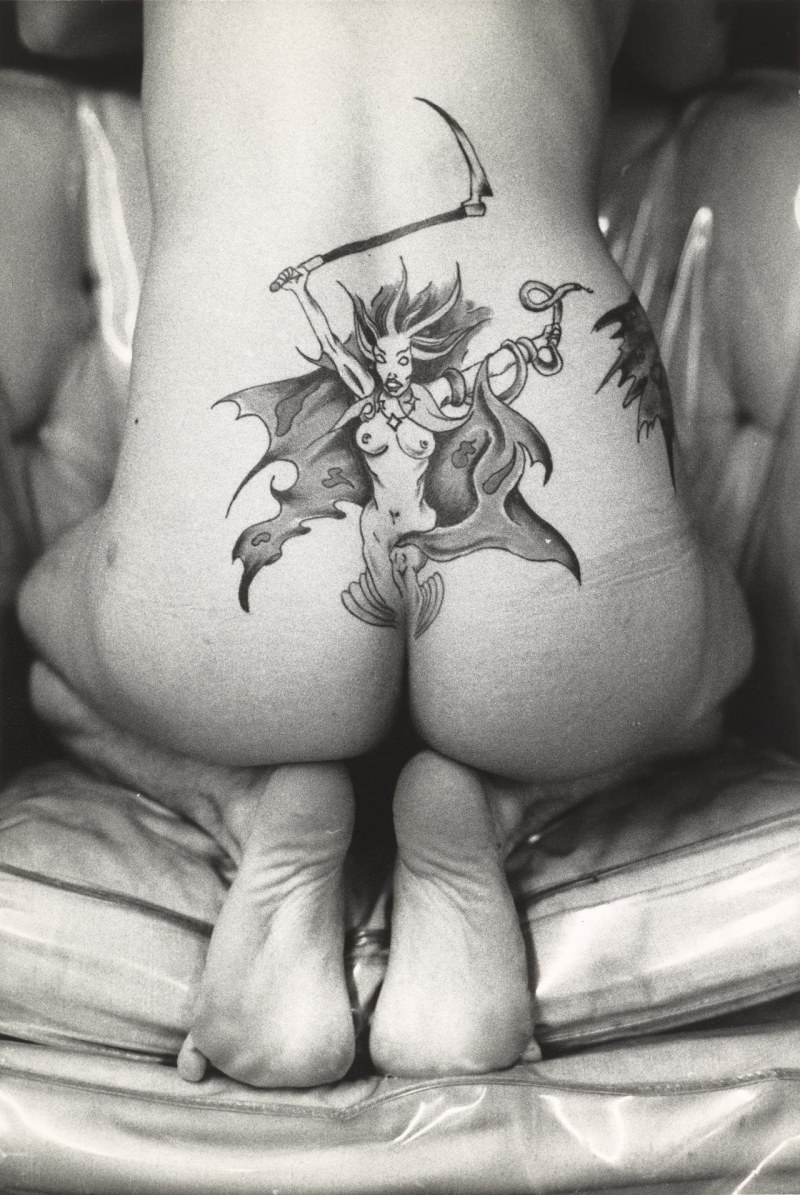 Pornstar with a tattoo on the buttock