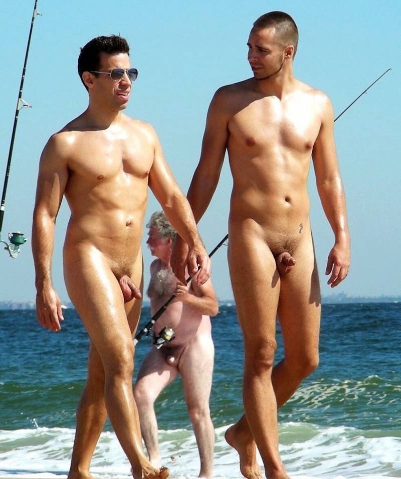 Beautiful naked guys on the beach
