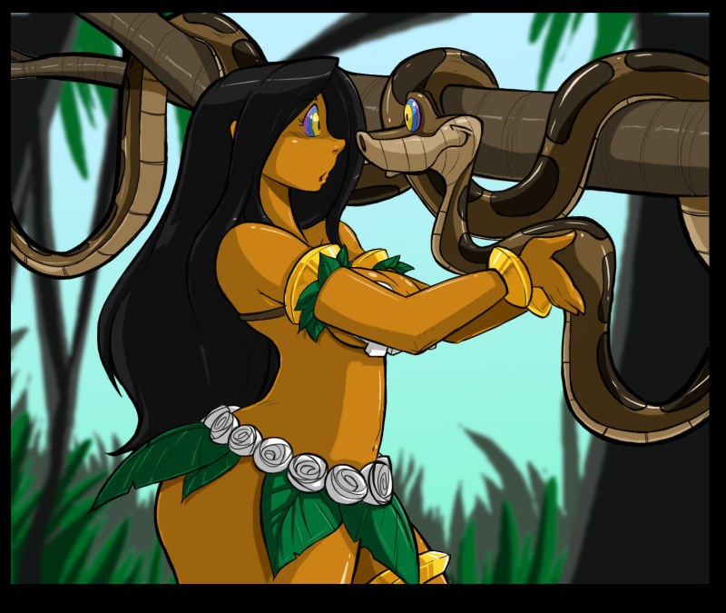The snake has hypnotized the girl