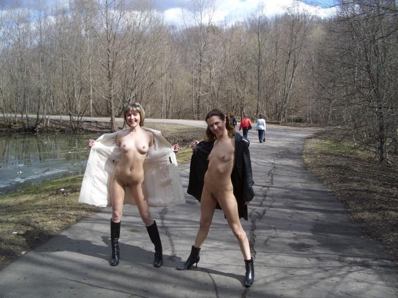 Naked waitress in public