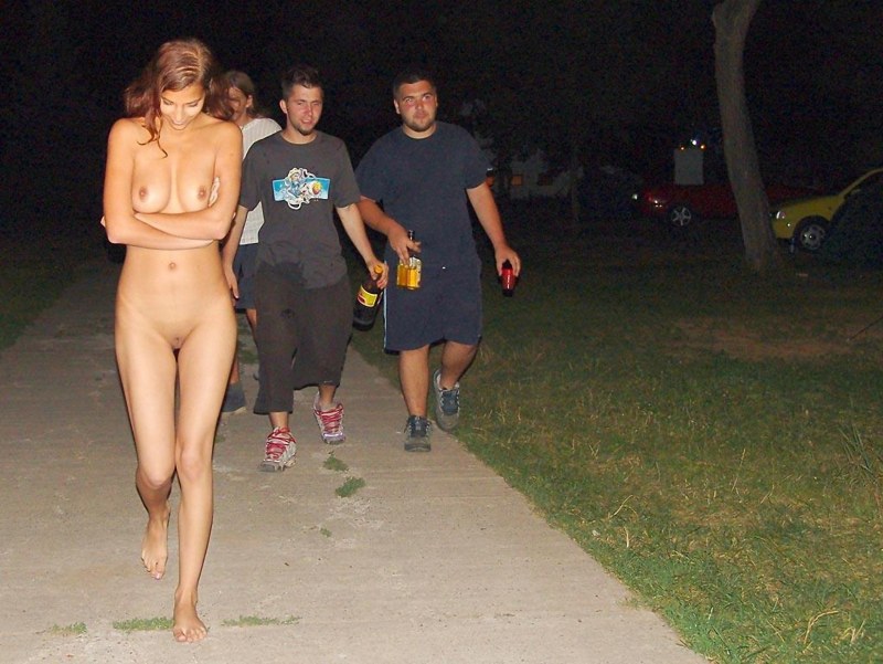Naked drunk women in public places