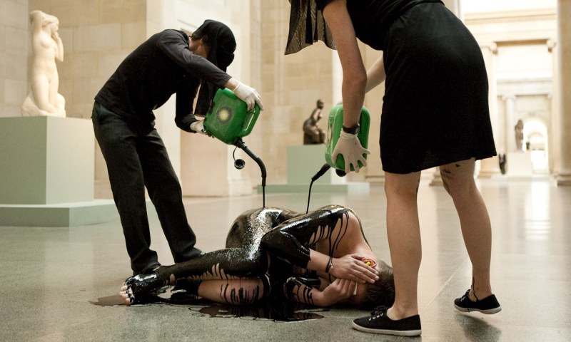 The girl is all in chocolate