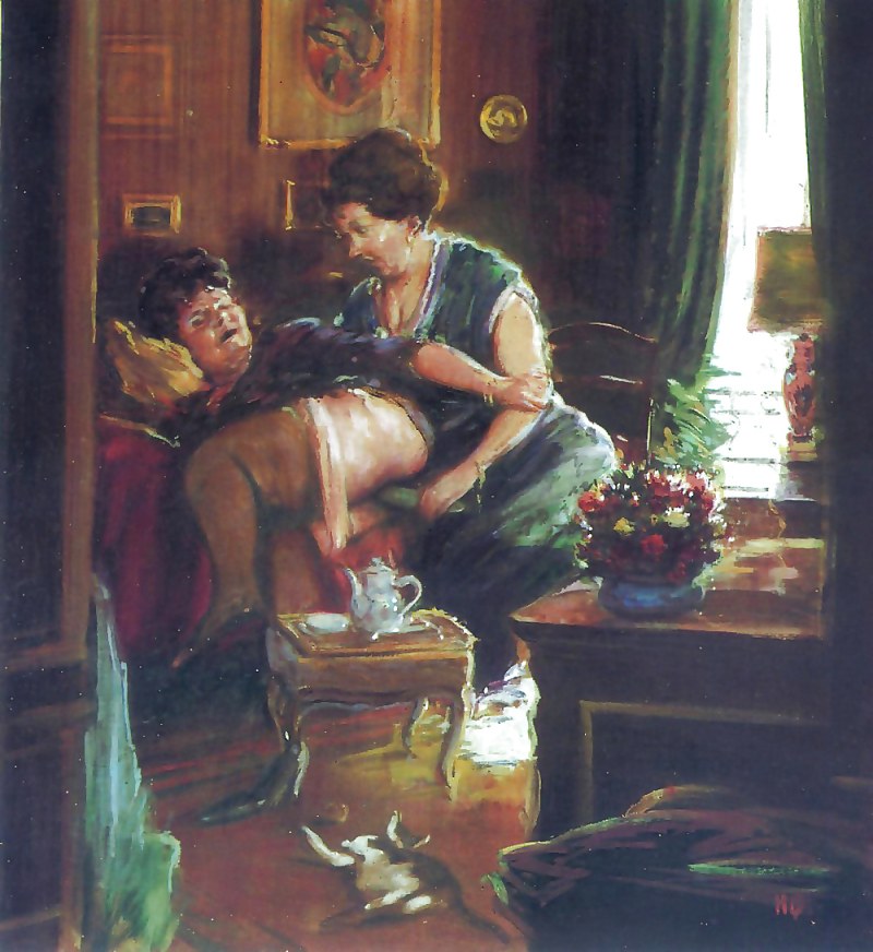 Naked beauties in the kitchen