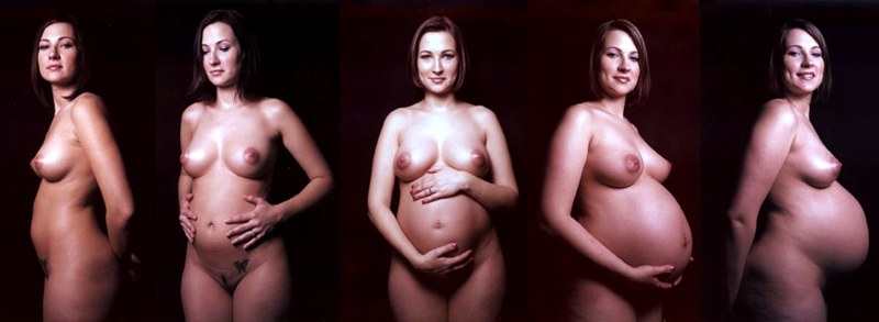 A lot of naked pregnant women