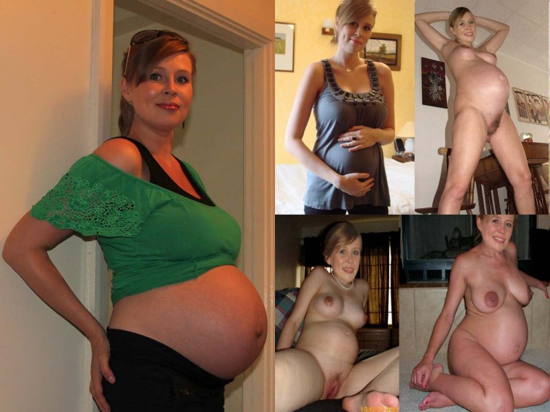 Naked pregnant women give birth