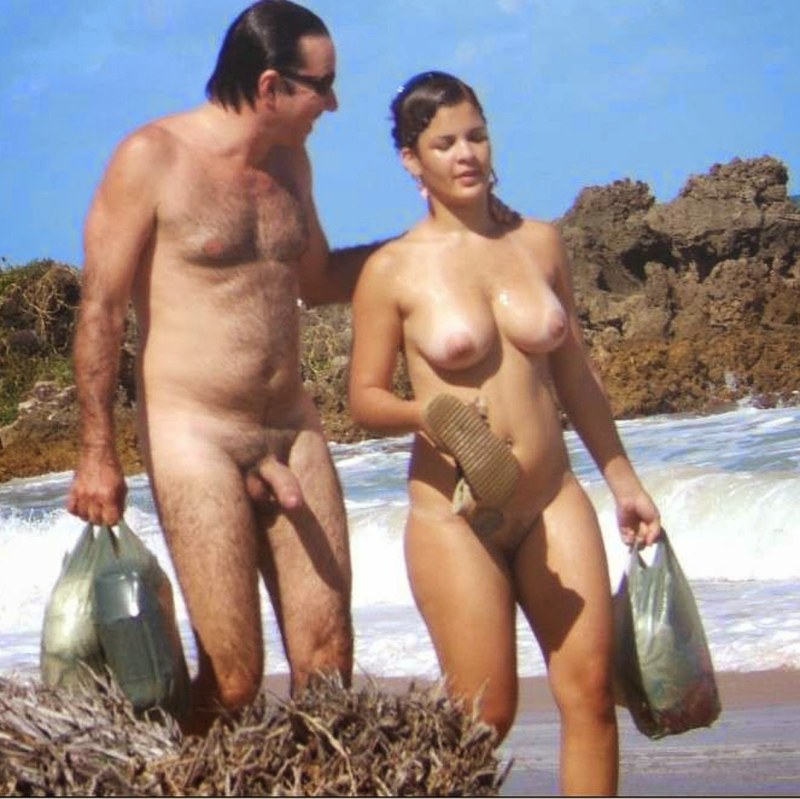 Hairy nudists with men