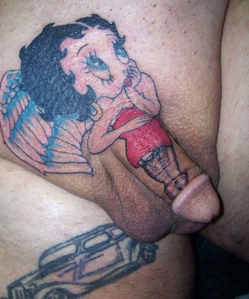 Vagina with tattoos and piercing