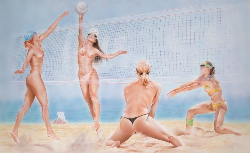 Naked volleyball players Lesbian