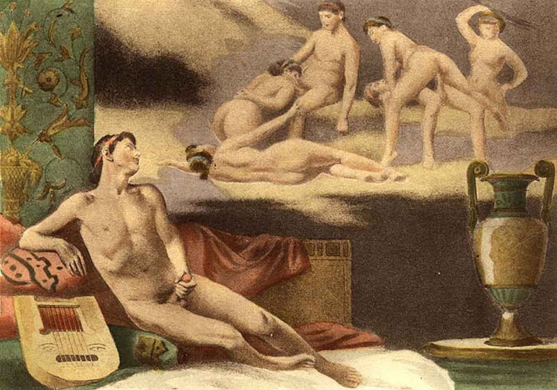 Middle Ages pornographic painting