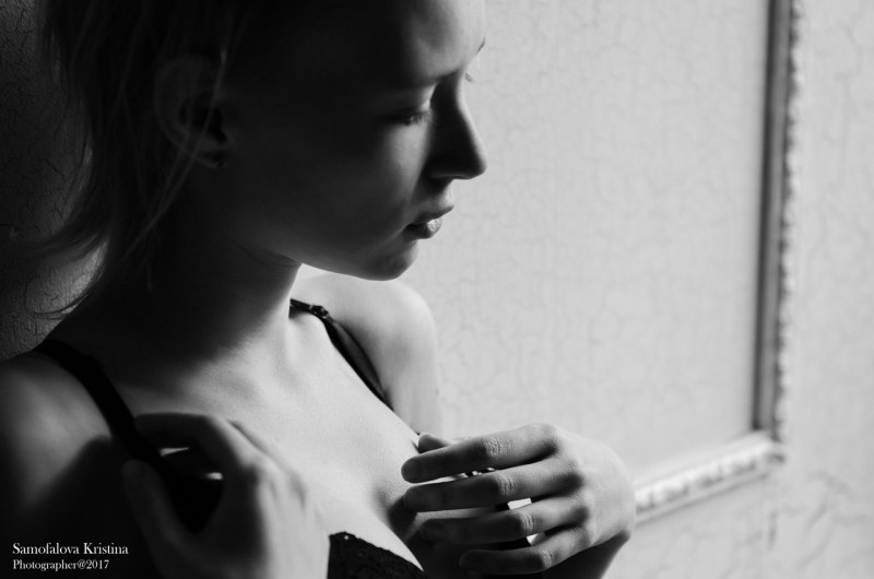 Beautiful brunette in two trunks