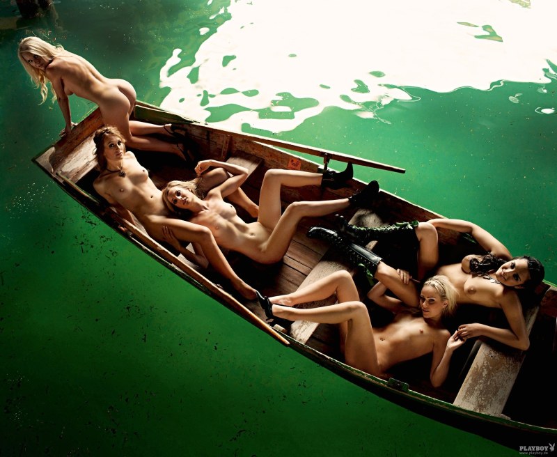 Naked in the boat photo shoot