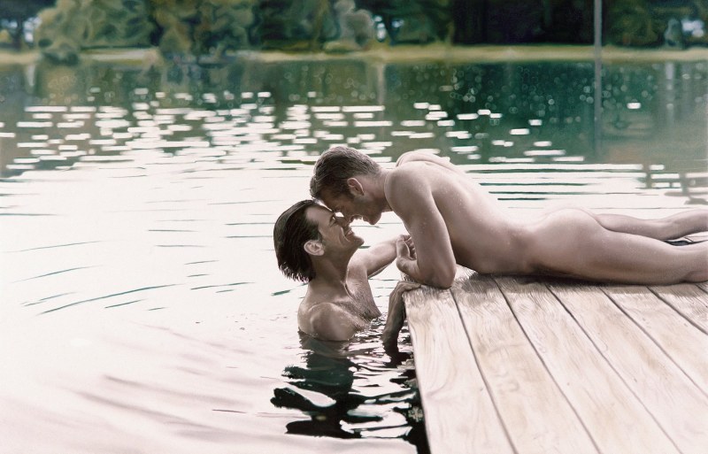 Guys and girls naked on the river