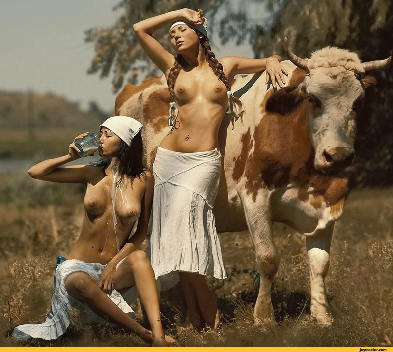 Naked girls on the farm