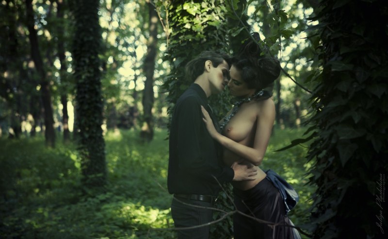 Fuck in the forest near the tree