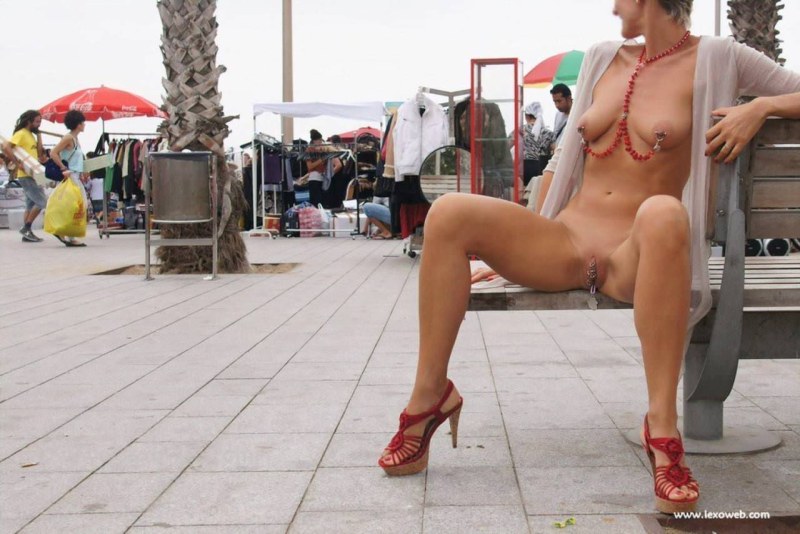 Girls without panties in public