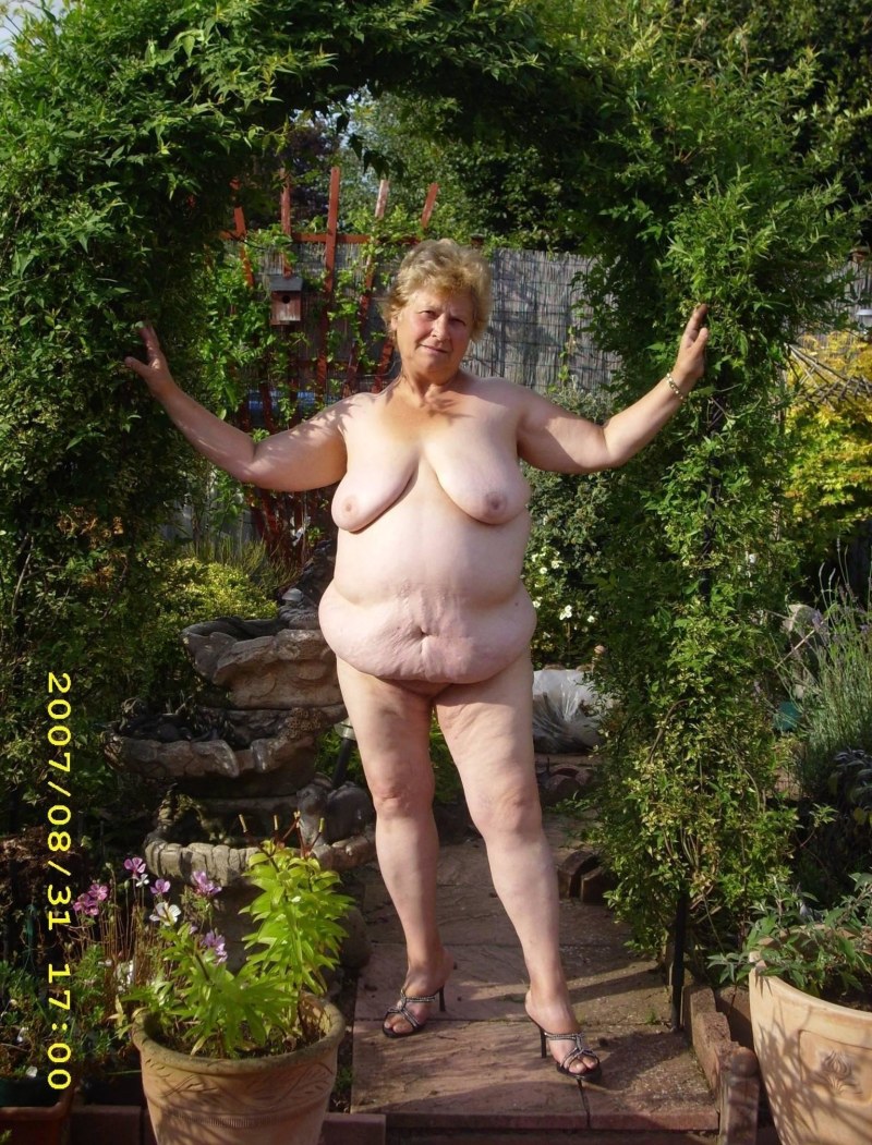 Naked fat women in nature