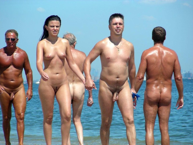 Beautiful naked pairs on the beach