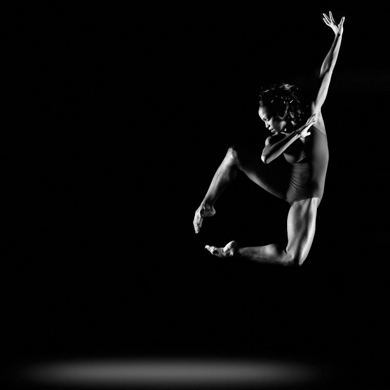 Black background dancer