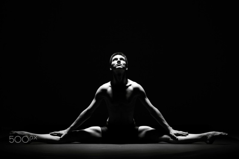 Girl dancer in a low man