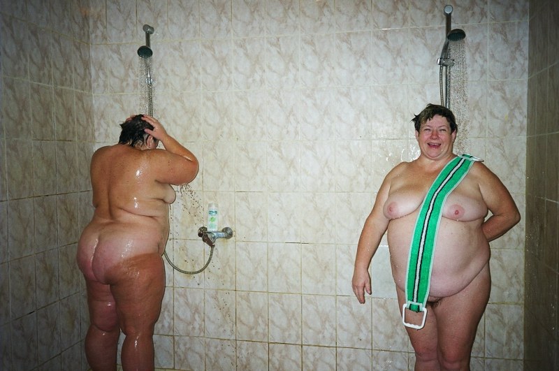 Mature bbw in the shower