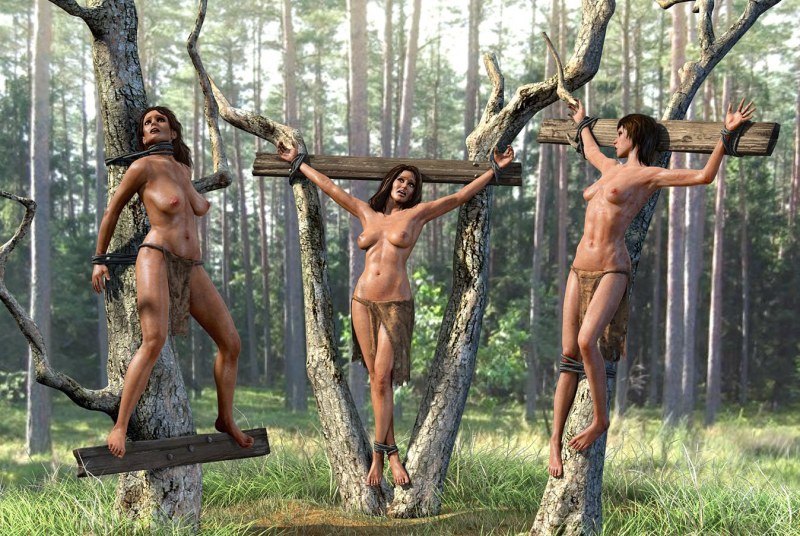 Related crucified girls