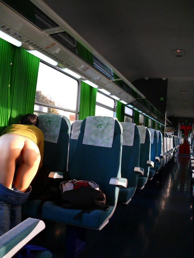 Girls without panties in public transport