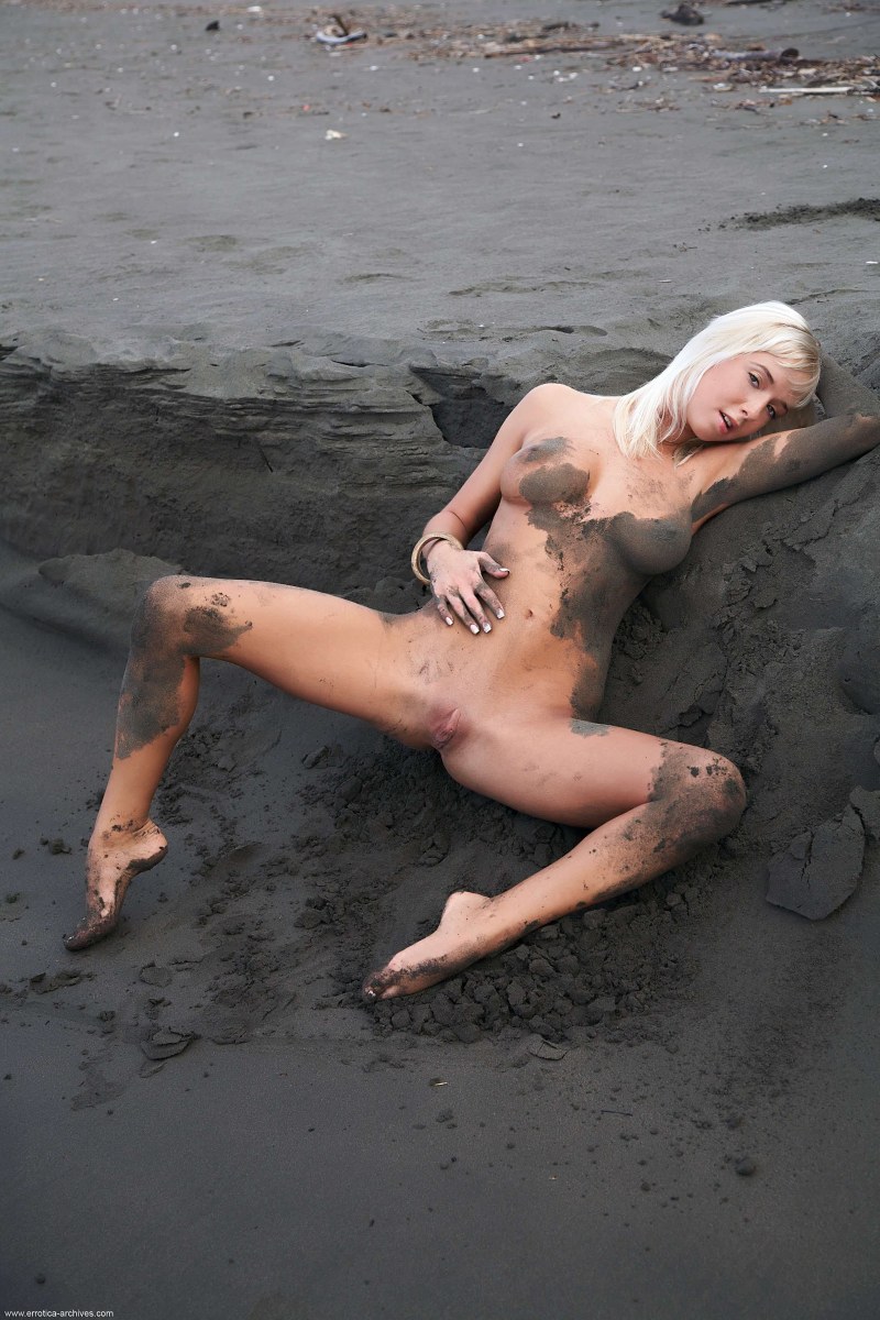 Female pissing in nature