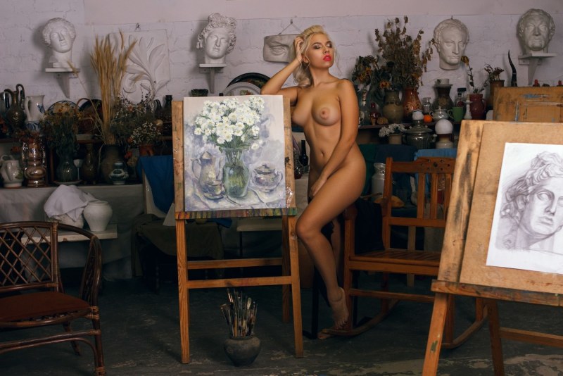 Nude in the artist's workshop