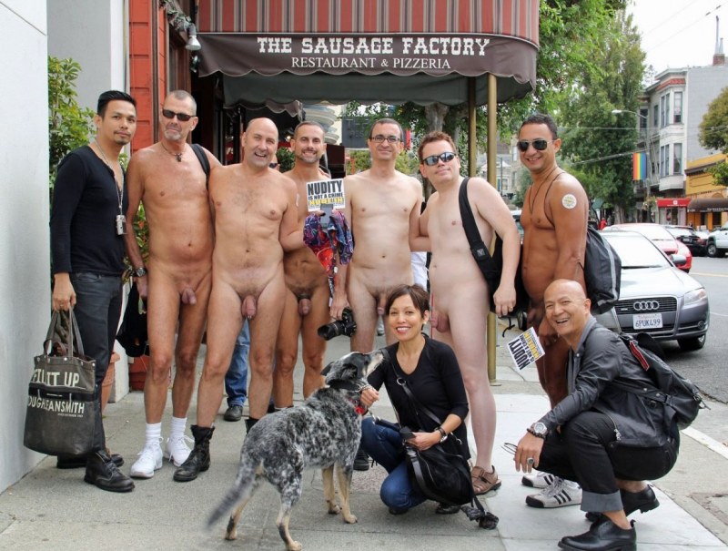 Naked shaved guys in public