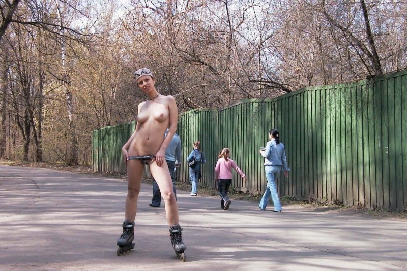 Men undress on the street