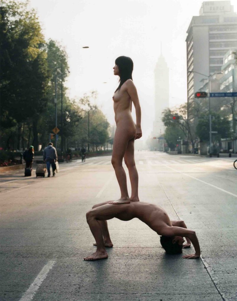 Naked people in unusual places