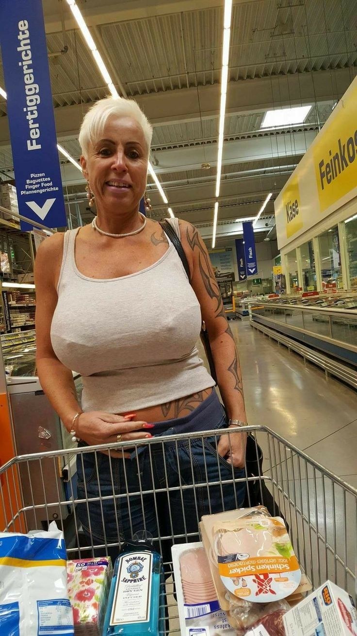 Big boobs of elderly women