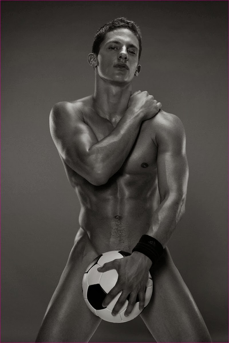 Naked football players are a man