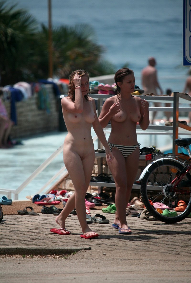 Voyeurist girl on the beach