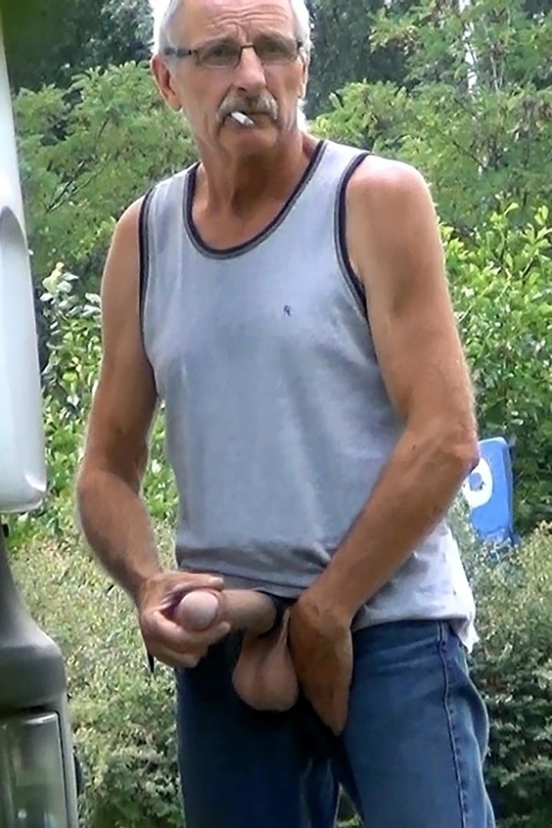 A fat old man with a huge member