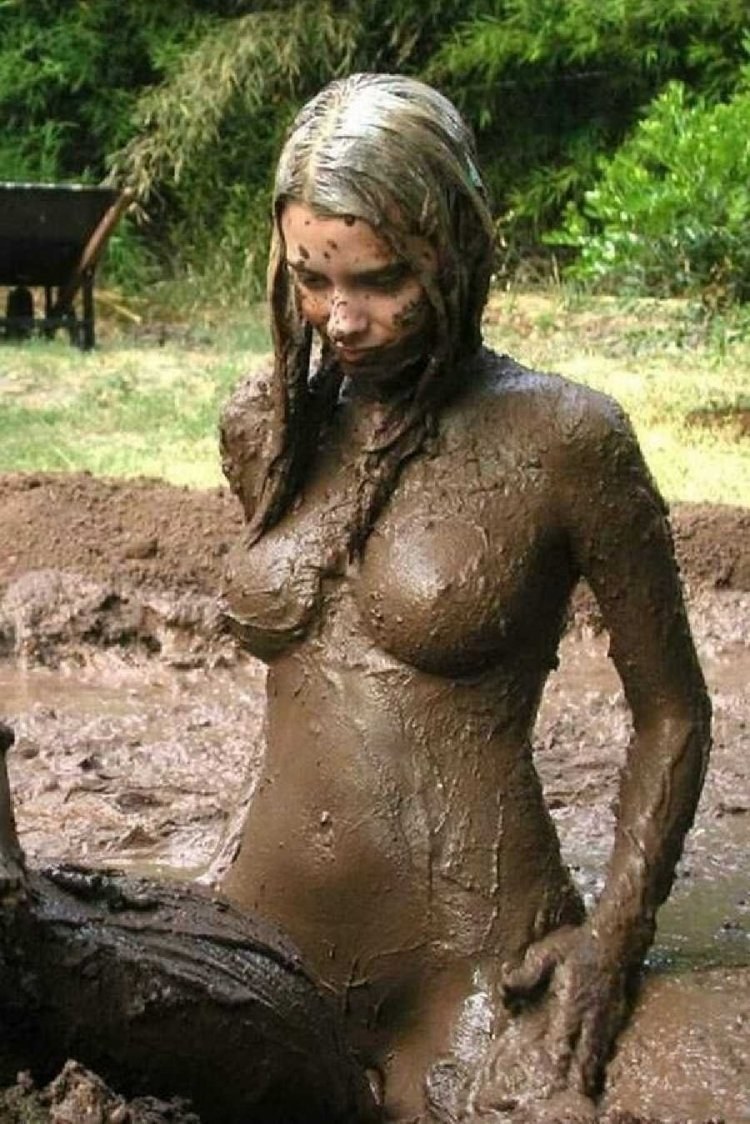 Lesbian girls in a mud bath
