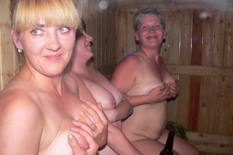 Beautiful naked women in the bathhouse