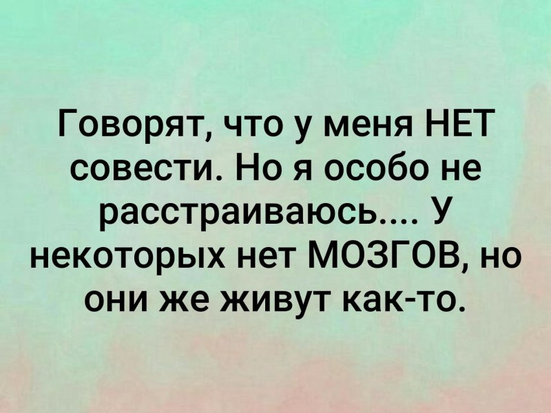 They say that I have no conscience, some have no brains