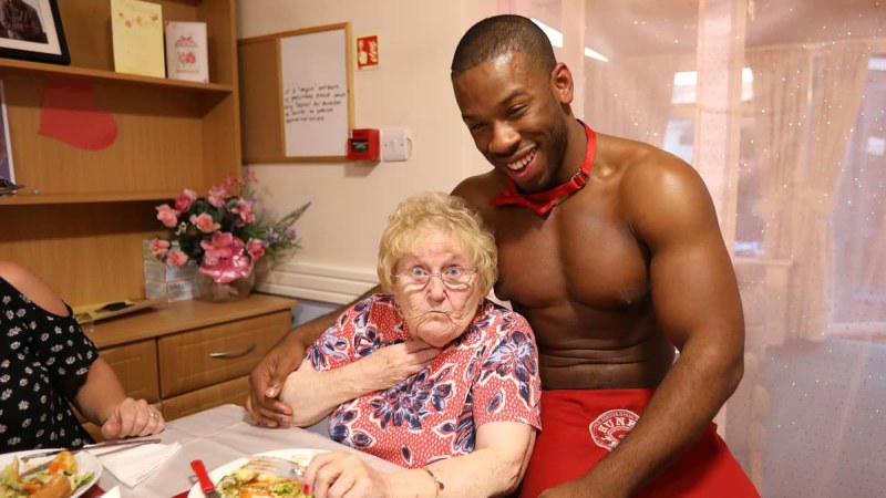 Naked elderly old women