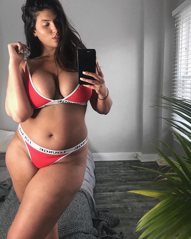 Busty woman in a swimsuit