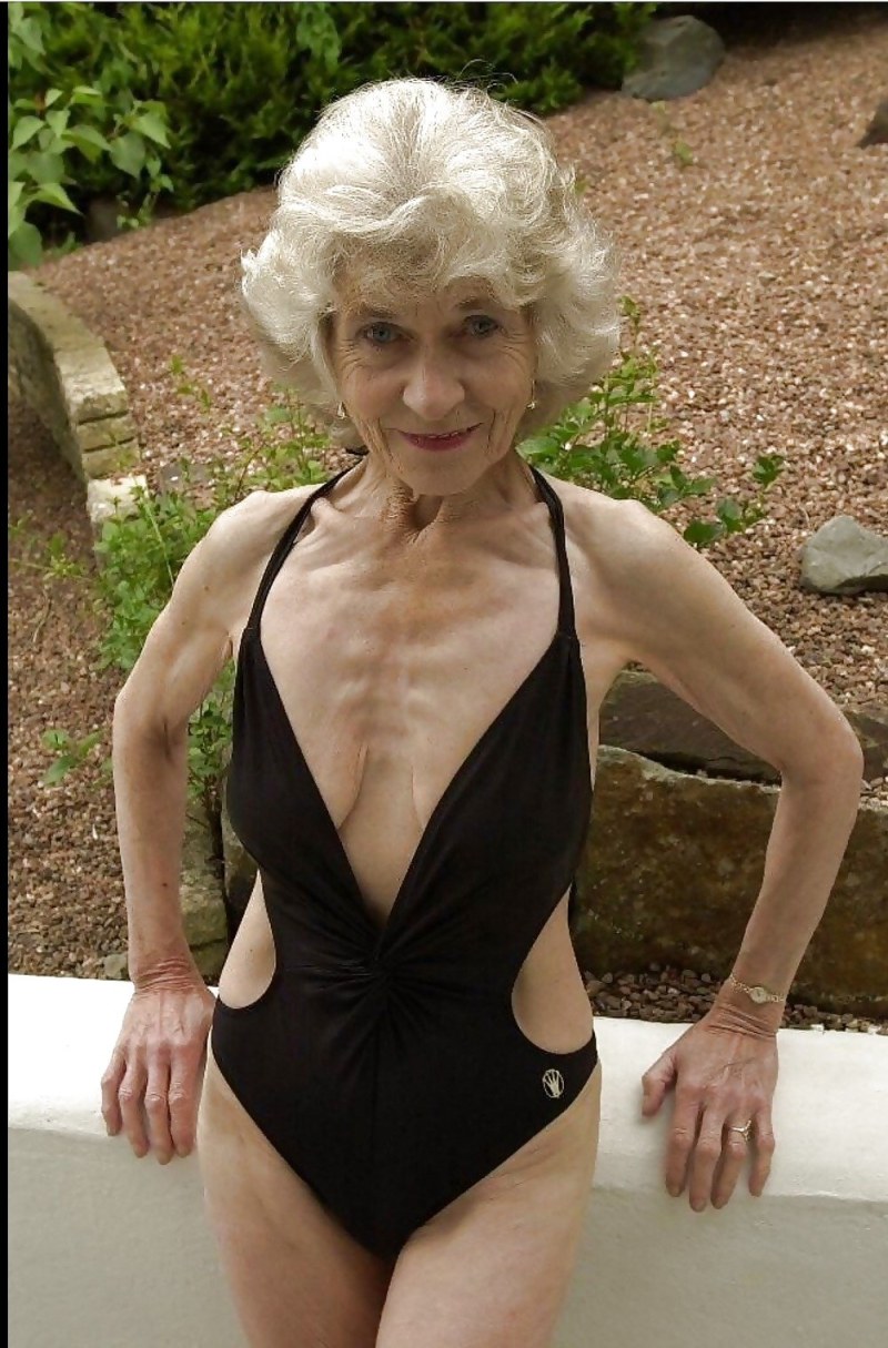 Mature elderly old slender