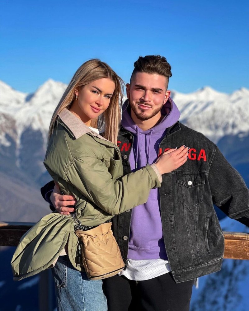 The girl's face with a kiss