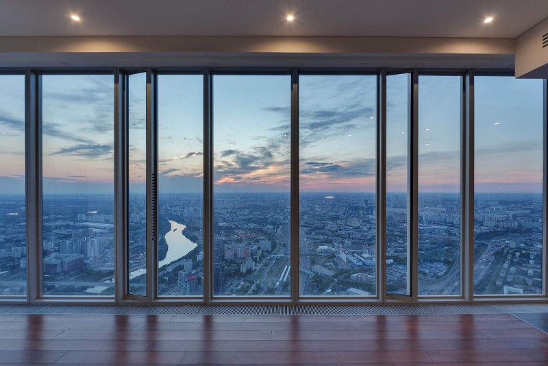 Beautiful view from the window to the city