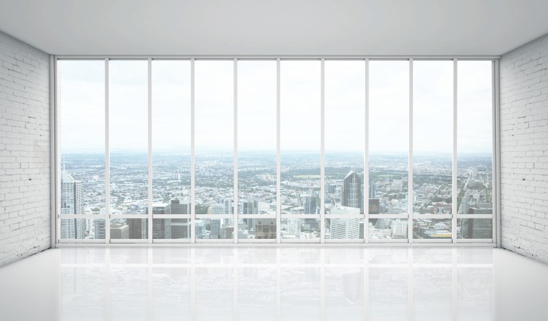 View from the window to the city