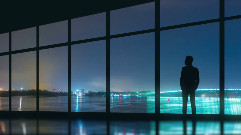 The windows of the skyscraper