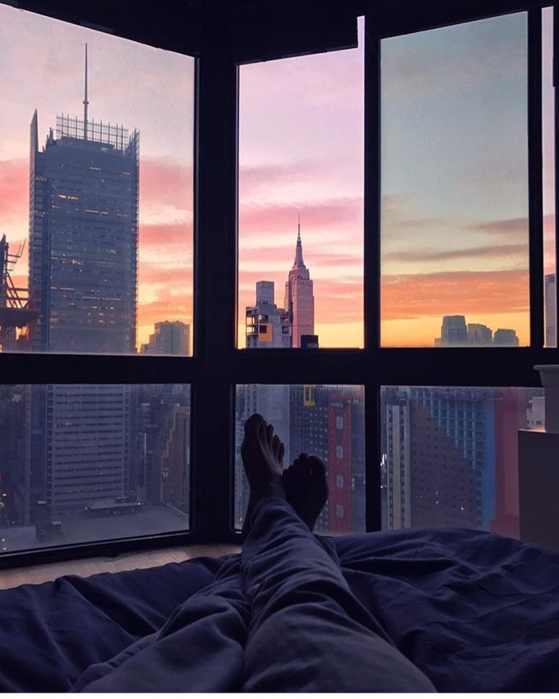 Night Dubai from a panoramic window