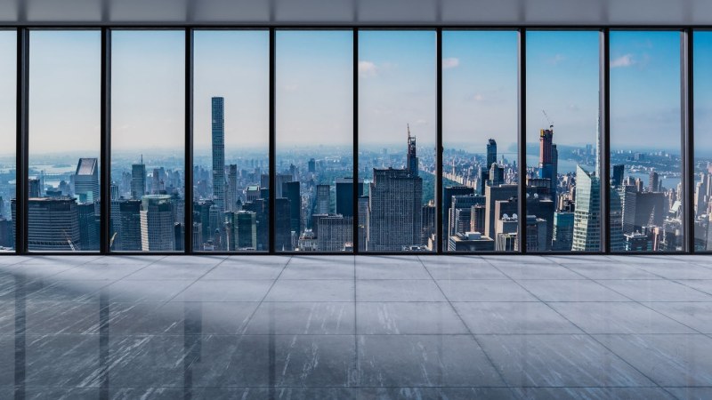 Gray day from an office window