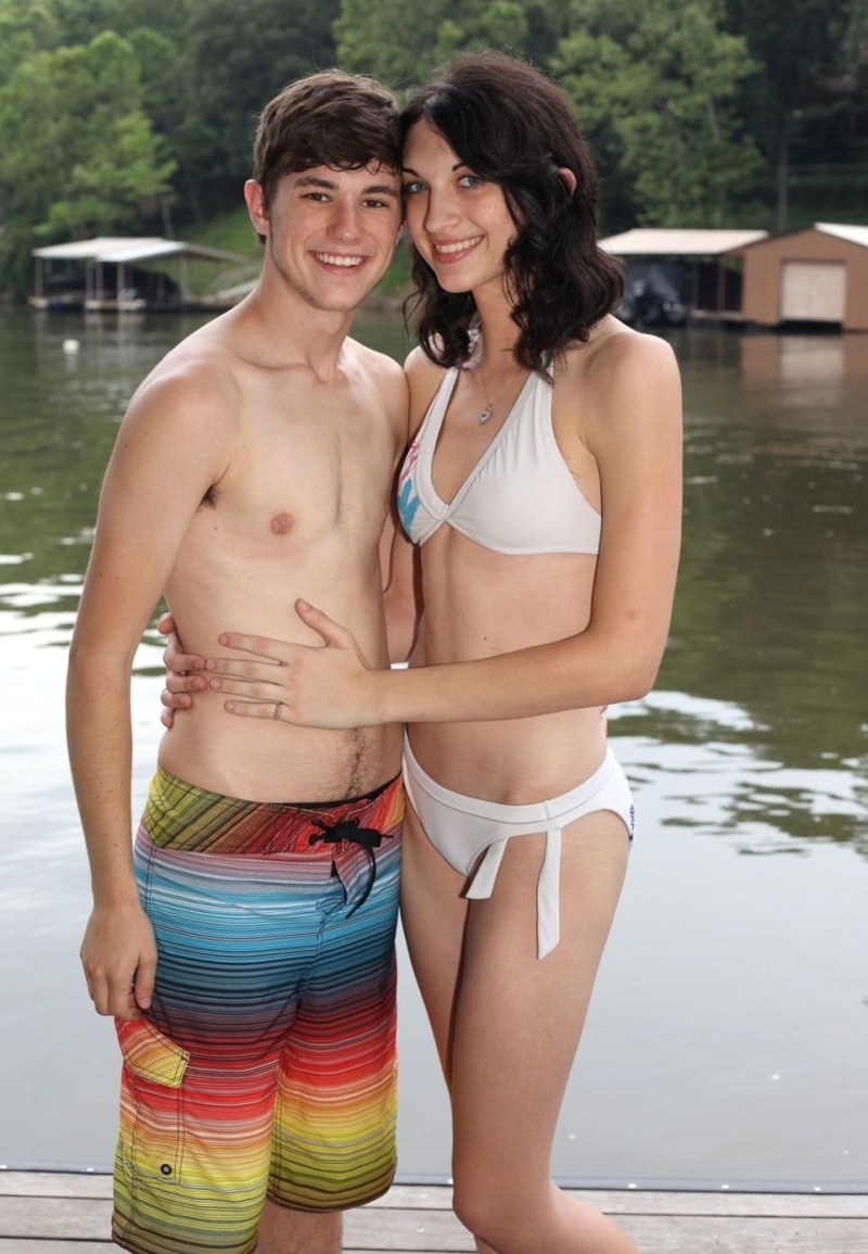 She jumped onto the guy