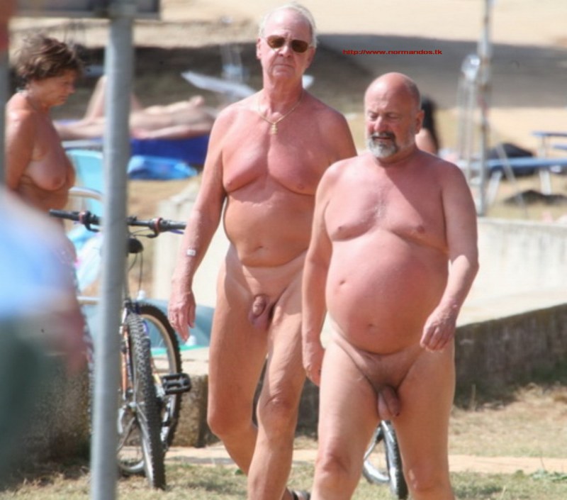 Naked mature men on the beach