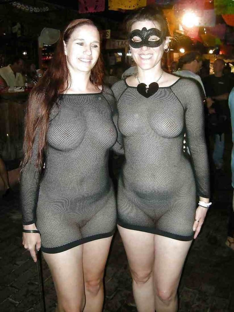 Transparent clothing on the naked body Public